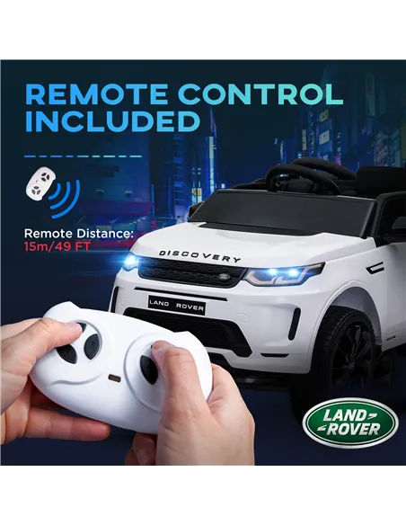 AIYAPLAY Licensed Land Rover Discovery Sport, 12V Kids Ride on Car w/ Remote Control, Lights, Music, Horn, for 3-6 Years, White