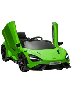 AIYAPLAY McLaren 765LT Licensed 12V Kids Electric Ride on Car with Butterfly Doors, Remote Control, Transport Wheels, Green