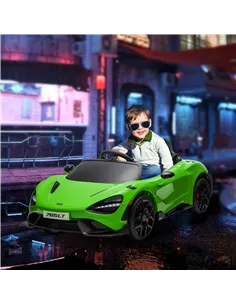 AIYAPLAY McLaren 765LT Licensed 12V Kids Electric Ride on Car with Butterfly Doors, Remote Control, Transport Wheels, Green 2