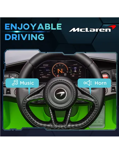 AIYAPLAY McLaren 765LT Licensed 12V Kids Electric Ride on Car with Butterfly Doors, Remote Control, Transport Wheels, Green