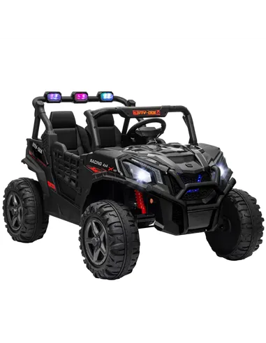 AIYAPLAY 24V 2 Seater Kids Electric Car with Remote Control, Suspension System,  Slow Start, 3 Speeds, for 3-8 Years, Black