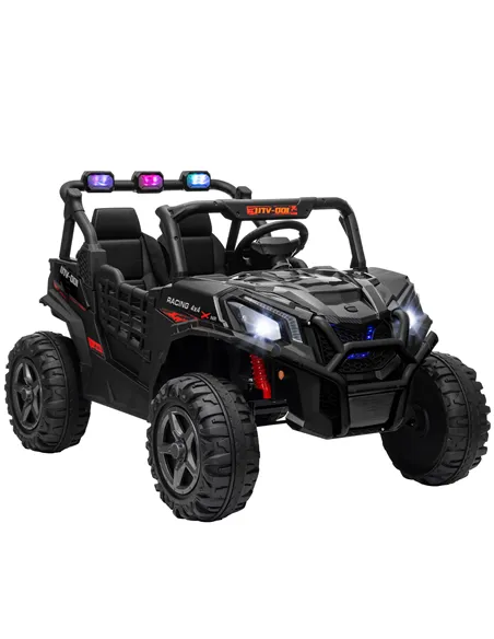 AIYAPLAY 24V 2 Seater Kids Electric Car with Remote Control, Suspension System,  Slow Start, 3 Speeds, for 3-8 Years, Black