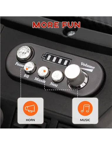 AIYAPLAY 24V 2 Seater Kids Electric Car with Remote Control, Suspension System,  Slow Start, 3 Speeds, for 3-8 Years, Black