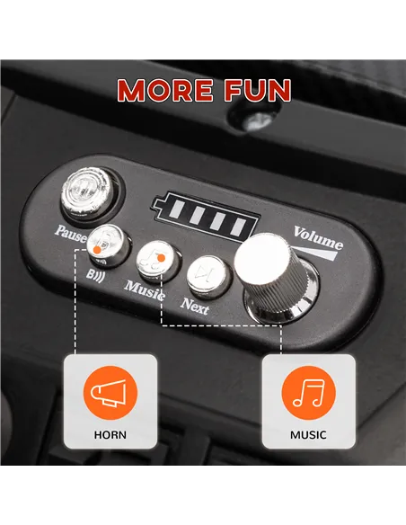 AIYAPLAY 24V 2 Seater Kids Electric Car with Remote Control, Suspension System,  Slow Start, 3 Speeds, for 3-8 Years, Black