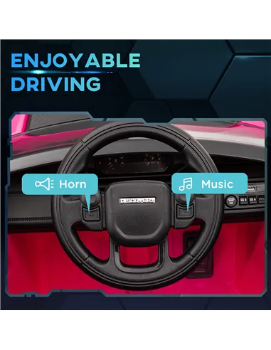 AIYAPLAY Licensed Land Rover Discovery Sport, 12V Kids Ride on Car w/ Remote Control, Lights, Music, Horn, for 3-6 Years, Pink