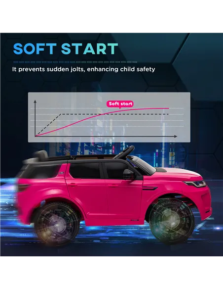 AIYAPLAY Licensed Land Rover Discovery Sport, 12V Kids Ride on Car w/ Remote Control, Lights, Music, Horn, for 3-6 Years, Pink