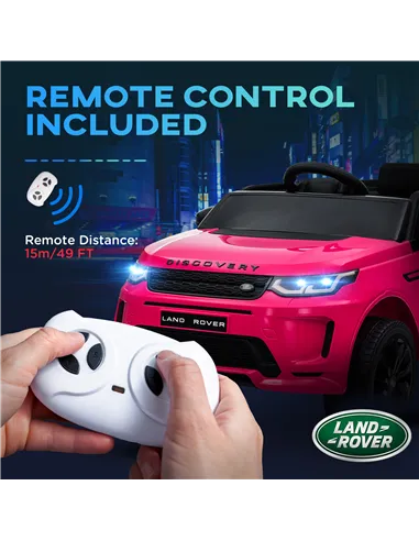 AIYAPLAY Licensed Land Rover Discovery Sport, 12V Kids Ride on Car w/ Remote Control, Lights, Music, Horn, for 3-6 Years, Pink