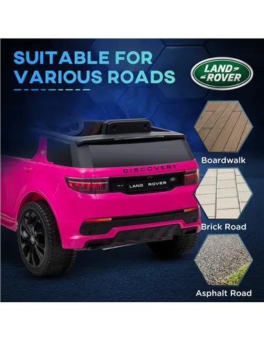 AIYAPLAY Licensed Land Rover Discovery Sport, 12V Kids Ride on Car w/ Remote Control, Lights, Music, Horn, for 3-6 Years, Pink