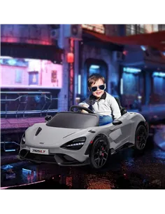 AIYAPLAY McLaren 765LT Licensed 12V Kids Electric Ride on Car with Butterfly Doors, Remote Control, Transport Wheels, Grey 2