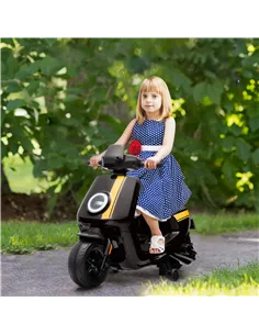 AIYAPLAY 6V Ride on Motorbike, Kids Electric Motorbike w/ Headlights, Music, Training Wheels, for Ages 18-36 Months, Black 2