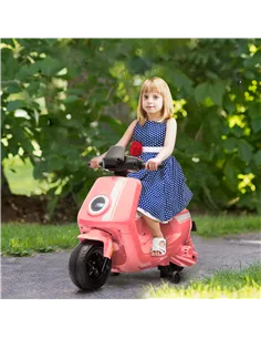 AIYAPLAY 6V Ride on Motorbike, Kids Electric Motorbike w/ Headlights, Music, Training Wheels, for Ages 18-36 Months, Pink 2