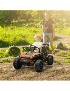 AIYAPLAY 12V Battery Powered Ride on Truck w/ Remote, Four Suspension Wheels, Horn, Lights, Music, USB, for Ages 3-5 Years, Brow 2