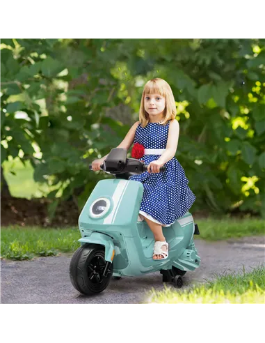 AIYAPLAY 6V Ride on Motorbike, Kids Electric Motorbike w/ Headlights, Music, Training Wheels, for Ages 18-36 Months, Green