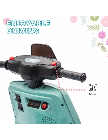 AIYAPLAY 6V Ride on Motorbike, Kids Electric Motorbike w/ Headlights, Music, Training Wheels, for Ages 18-36 Months, Green