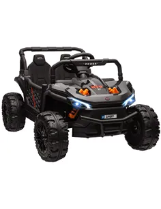 AIYAPLAY 12V Battery Powered Ride on Truck w/ Remote, Four Suspension Wheels, Horn, Lights, Music, USB, for Ages 3-5 Years, Blac