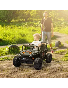 AIYAPLAY 12V Battery Powered Ride on Truck w/ Remote, Four Suspension Wheels, Horn, Lights, Music, USB, for Ages 3-5 Years, Blac 2