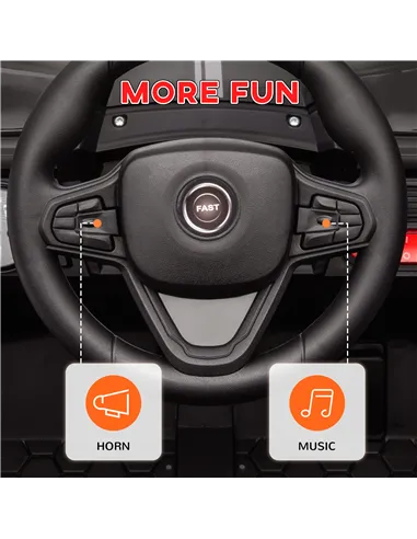 AIYAPLAY 12V Battery Powered Ride on Truck w/ Remote, Four Suspension Wheels, Horn, Lights, Music, USB, for Ages 3-5 Years, Blac