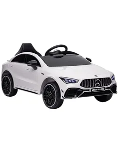 AIYAPLAY Mercedes-Benz AMG CLA 45 Licensed 12V Kids Electric Car Ride on Car w/ Remote, Suspension Lights Music Horn - White