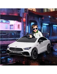 AIYAPLAY Mercedes-Benz AMG CLA 45 Licensed 12V Kids Electric Car Ride on Car w/ Remote, Suspension Lights Music Horn - White 2