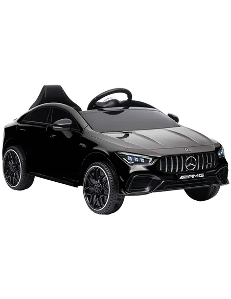 AIYAPLAY Mercedes-Benz AMG CLA 45 Licensed 12V Kids Electric Car Ride on Car w/ Remote, Suspension Lights Music Horn - Black