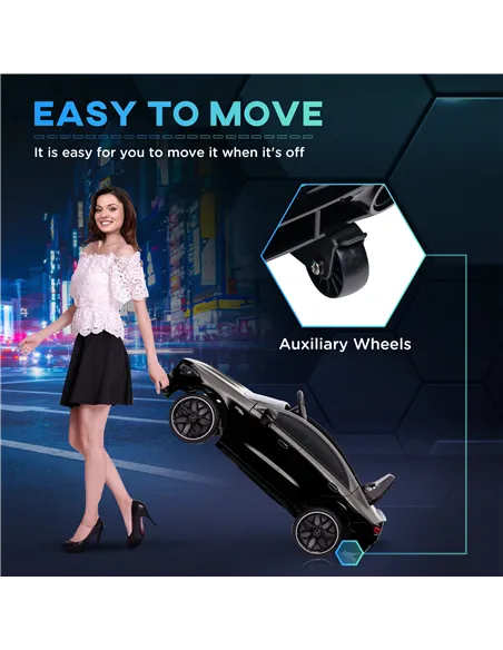 AIYAPLAY Mercedes-Benz AMG CLA 45 Licensed 12V Kids Electric Car Ride on Car w/ Remote, Suspension Lights Music Horn - Black