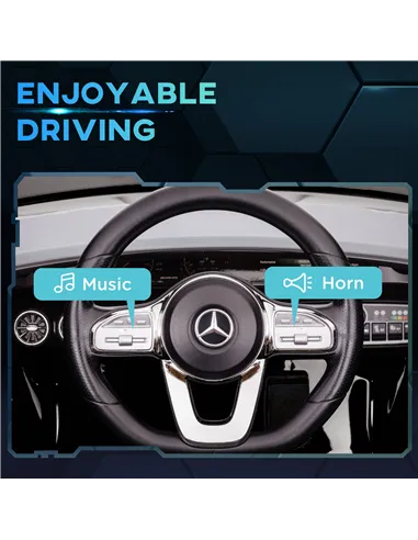 AIYAPLAY Mercedes-Benz AMG CLA 45 Licensed 12V Kids Electric Car Ride on Car w/ Remote, Suspension Lights Music Horn - Black