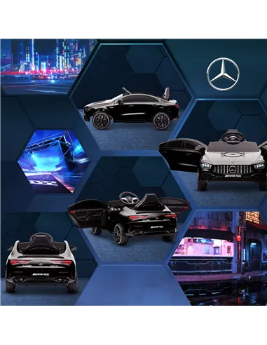 AIYAPLAY Mercedes-Benz AMG CLA 45 Licensed 12V Kids Electric Car Ride on Car w/ Remote, Suspension Lights Music Horn - Black