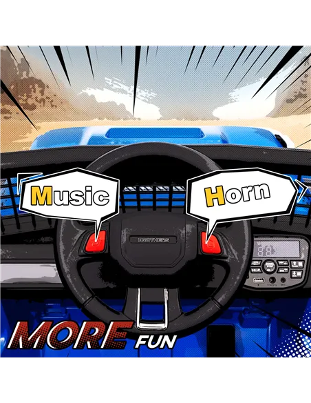 AIYAPLAY 12V Battery Powered Kids Ride-On Car, Electric Truck w/ Spring Suspension, Remote, Music, Horn, Lights, Blue
