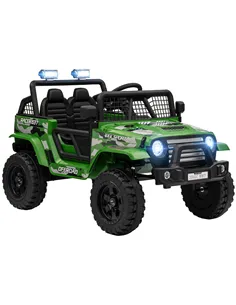 AIYAPLAY 12V Battery Powered Kids Ride-On Car, Electric Truck w/ Spring Suspension, Remote, Music, Horn, Lights, Green