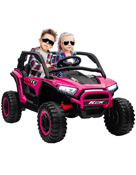 AIYAPLAY 2 Seater 24V 7AH Ride on Truck, Battery Powered Electric Ride On Car w/ Remote, Suspension, 3 Speeds, Pink
