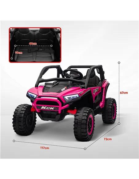 AIYAPLAY 2 Seater 24V 7AH Ride on Truck, Battery Powered Electric Ride On Car w/ Remote, Suspension, 3 Speeds, Pink