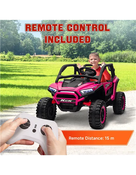 AIYAPLAY 2 Seater 24V 7AH Ride on Truck, Battery Powered Electric Ride On Car w/ Remote, Suspension, 3 Speeds, Pink