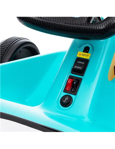 AIYAPLAY 6V Electric Go Kart for Kids with Music, Light, Horn, for 3-5 Years, Blue