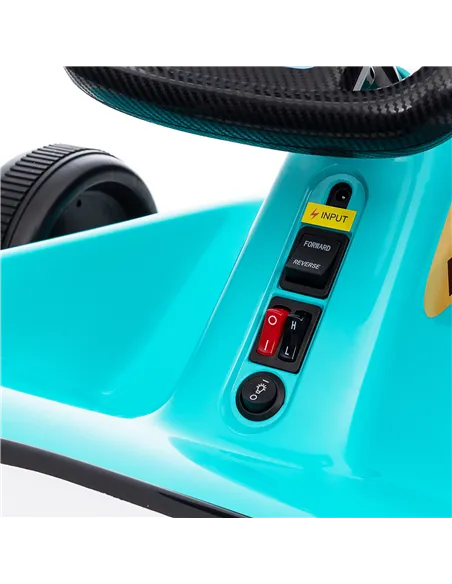 AIYAPLAY 6V Electric Go Kart for Kids with Music, Light, Horn, for 3-5 Years, Blue