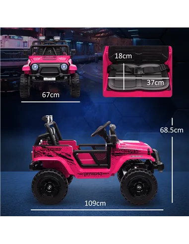 AIYAPLAY 12V Battery Powered Kids Ride-On Car, Electric Truck w/ Spring Suspension, Remote, Music, Horn, Lights, Pink