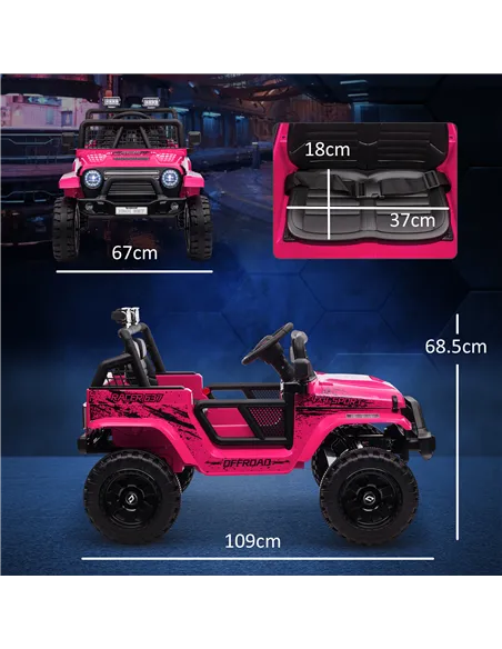 AIYAPLAY 12V Battery Powered Kids Ride-On Car, Electric Truck w/ Spring Suspension, Remote, Music, Horn, Lights, Pink