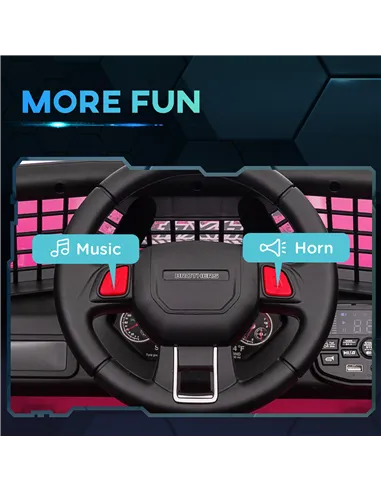 AIYAPLAY 12V Battery Powered Kids Ride-On Car, Electric Truck w/ Spring Suspension, Remote, Music, Horn, Lights, Pink