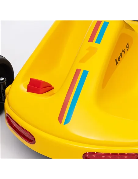 AIYAPLAY 6V Electric Go Kart for Kids with Music, Light, Horn, for 3-5 Years, Yellow