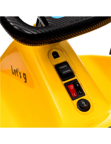 AIYAPLAY 6V Electric Go Kart for Kids with Music, Light, Horn, for 3-5 Years, Yellow