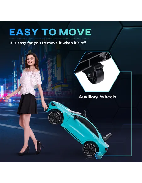 AIYAPLAY Mercedes-Benz AMG CLA 45 Licensed 12V Kids Electric Car Ride on Car w/ Remote, Suspension Lights Music Horn - Light Blu