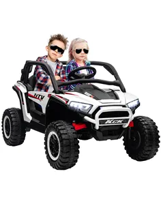 AIYAPLAY 2 Seater 24V 7AH Ride on Truck, Battery Powered Electric Ride On Car w/ Remote, Suspension, 3 Speeds, White
