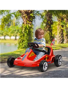 AIYAPLAY 6V Electric Go Kart for Kids with Music, Light, Horn, for 3-5 Years, Red 2
