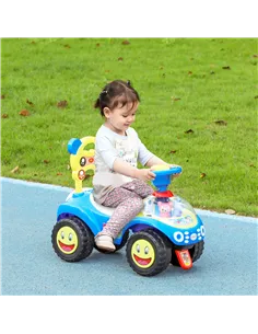 AIYAPLAY Foot to Floor oddler Ride on Toy w/ Music, Light, Horn, Under Seat Storage, Anti-Over-Backwards Device, Blue 2
