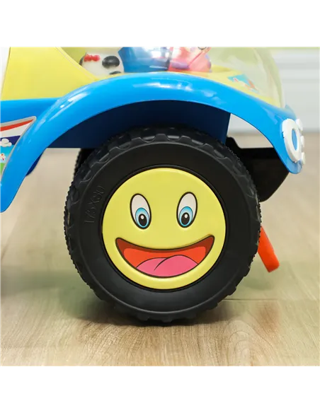 AIYAPLAY Foot to Floor oddler Ride on Toy w/ Music, Light, Horn, Under Seat Storage, Anti-Over-Backwards Device, Blue