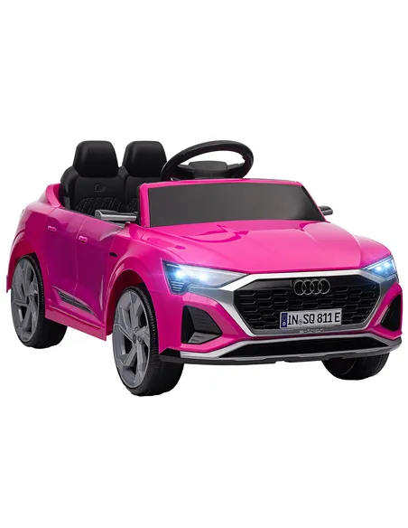 AIYAPLAY Audi Q8 e-tron Sportback Licensed 12V Ride on Car w/ Remote, 4 Spring Suspension Wheels, Headlights, Music, Horn - Pink