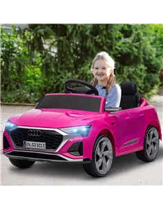 AIYAPLAY Audi Q8 e-tron Sportback Licensed 12V Ride on Car w/ Remote, 4 Spring Suspension Wheels, Headlights, Music, Horn - Pink 2