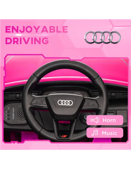 AIYAPLAY Audi Q8 e-tron Sportback Licensed 12V Ride on Car w/ Remote, 4 Spring Suspension Wheels, Headlights, Music, Horn - Pink