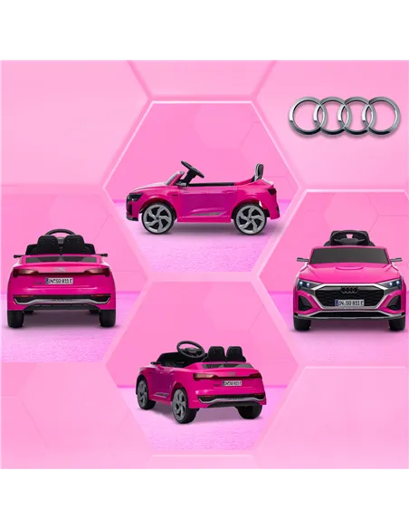 AIYAPLAY Audi Q8 e-tron Sportback Licensed 12V Ride on Car w/ Remote, 4 Spring Suspension Wheels, Headlights, Music, Horn - Pink