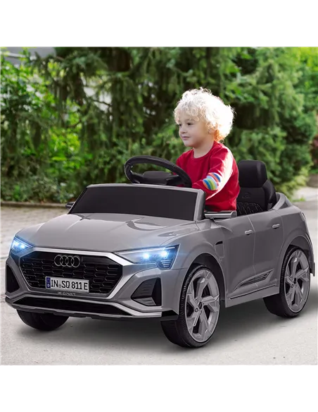 AIYAPLAY Audi Q8 e-tron Sportback Licensed 12V Ride on Car w/ Remote, 4 Spring Suspension Wheels, Headlights, Music, Horn - Grey
