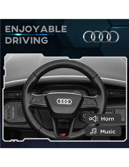 AIYAPLAY Audi Q8 e-tron Sportback Licensed 12V Ride on Car w/ Remote, 4 Spring Suspension Wheels, Headlights, Music, Horn - Grey